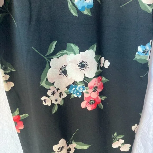 NWT J. Jill Wearever Collection Black Floral Pants Wide Leg Cropped Size Large - Picture 7 of 13